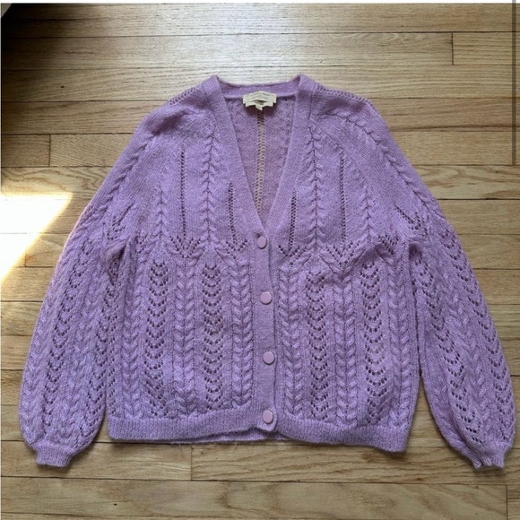 NOT FOR SALE Sezane Augustino Cardigan Lavender - Picture 2 of 6
